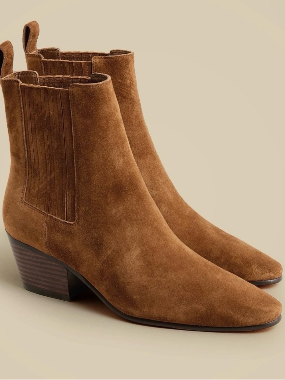 J. Crew Women's Suede Chelsea Ankle Boots - Chestnut Brown Size 10